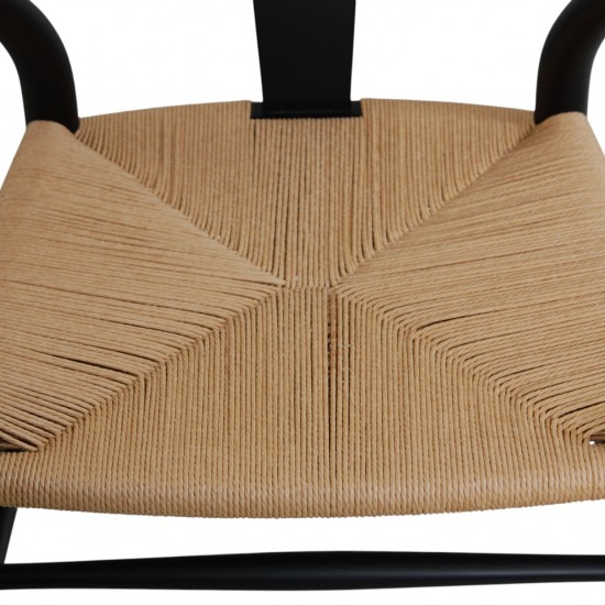 Sæt af 8 sorte Hans Wegner Y-stole CH24