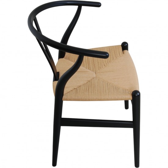 Sæt af 8 sorte Hans Wegner Y-stole CH24