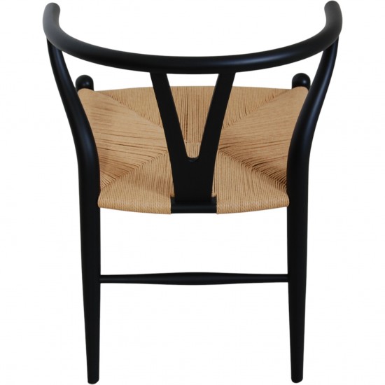 Sæt af 8 sorte Hans Wegner Y-stole CH24
