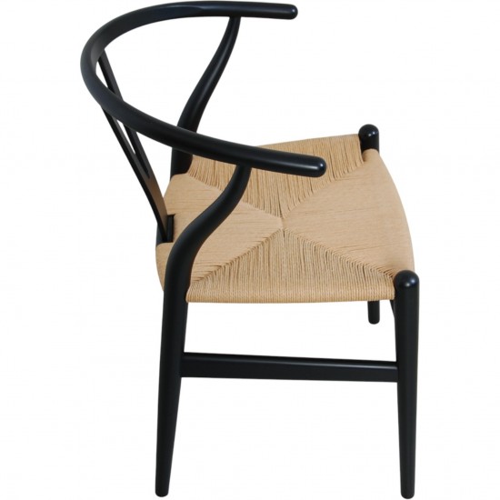 Sæt af 8 sorte Hans Wegner Y-stole CH24