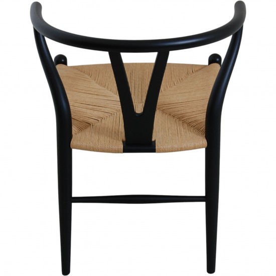 Sæt af 8 sorte Hans Wegner Y-stole CH24