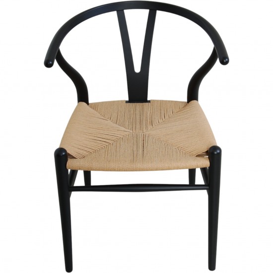Sæt af 8 sorte Hans Wegner Y-stole CH24