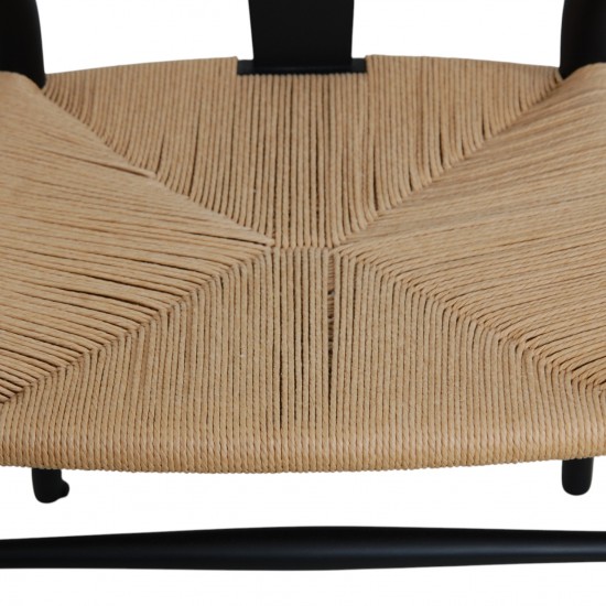 Sæt af 8 sorte Hans Wegner Y-stole CH24