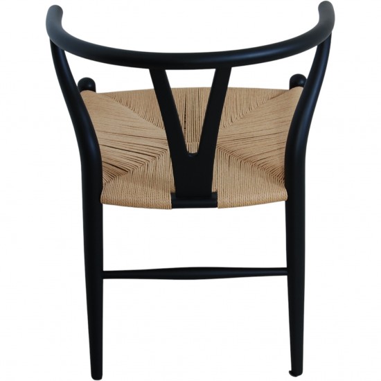 Sæt af 8 sorte Hans Wegner Y-stole CH24