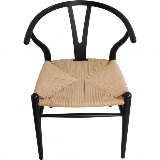 Sæt af 8 sorte Hans Wegner Y-stole CH24