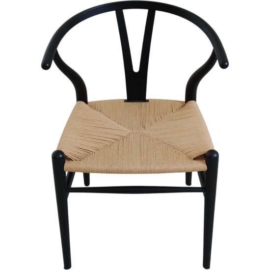 Sæt af 8 sorte Hans Wegner Y-stole CH24