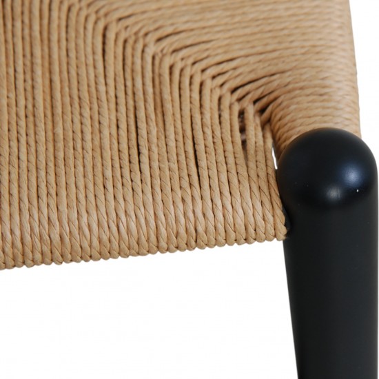Sæt af 8 sorte Hans Wegner Y-stole CH24