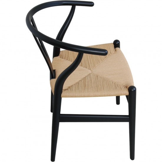 Sæt af 8 sorte Hans Wegner Y-stole CH24