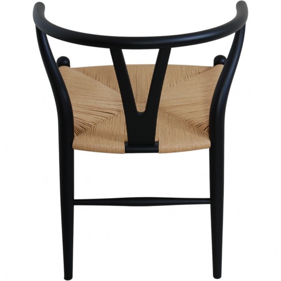 Sæt af 8 sorte Hans Wegner Y-stole CH24