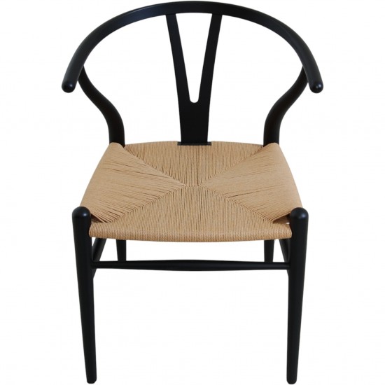 Sæt af 8 sorte Hans Wegner Y-stole CH24