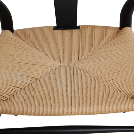 Sæt af 8 sorte Hans Wegner Y-stole CH24