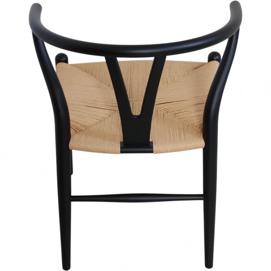 Sæt af 8 sorte Hans Wegner Y-stole CH24