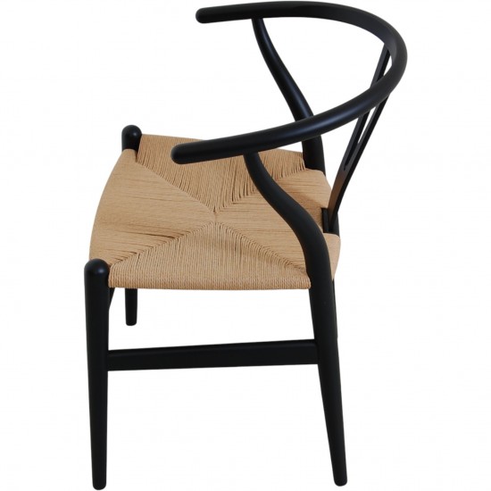 Sæt af 8 sorte Hans Wegner Y-stole CH24