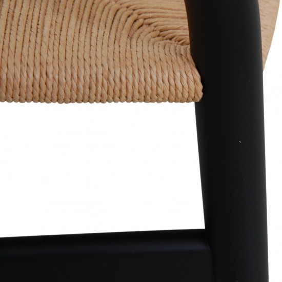 Sæt af 8 sorte Hans Wegner Y-stole CH24