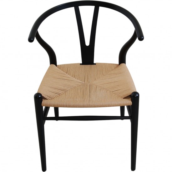 Sæt af 8 sorte Hans Wegner Y-stole CH24