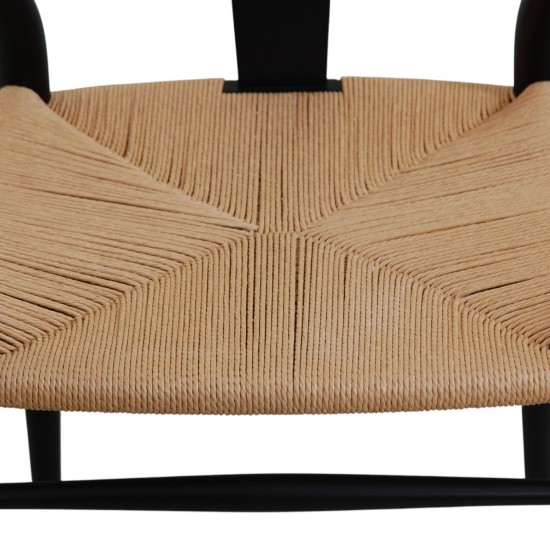 Sæt af 8 sorte Hans Wegner Y-stole CH24