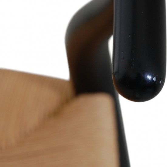 Sæt af 8 sorte Hans Wegner Y-stole CH24