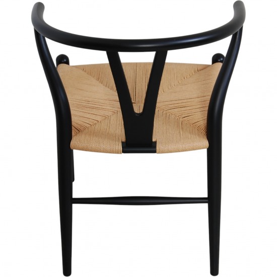 Sæt af 8 sorte Hans Wegner Y-stole CH24