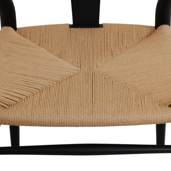 Sæt af 8 sorte Hans Wegner Y-stole CH24