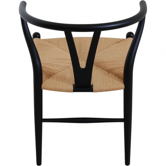 Sæt af 8 sorte Hans Wegner Y-stole CH24
