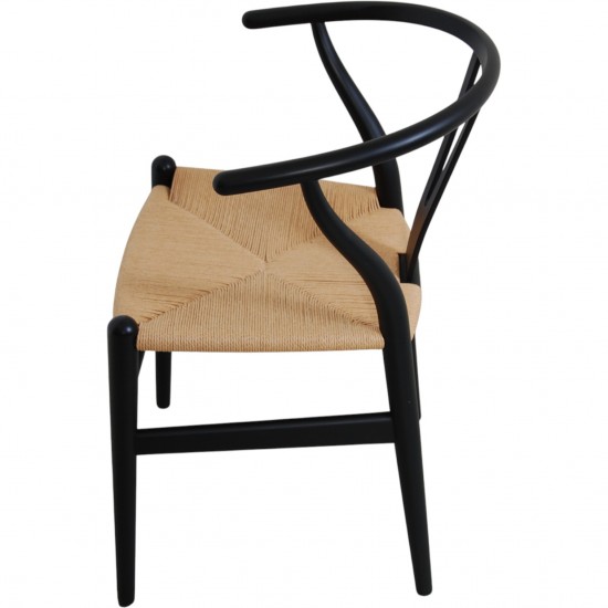 Sæt af 8 sorte Hans Wegner Y-stole CH24