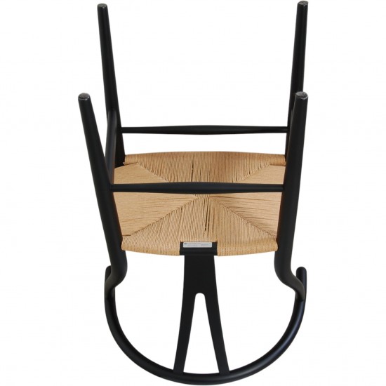 Sæt af 8 sorte Hans Wegner Y-stole CH24