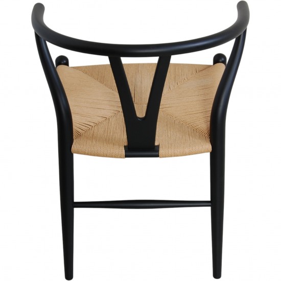 Sæt af 8 sorte Hans Wegner Y-stole CH24