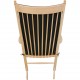Hans Wegner J16 Gyngestol i bøg, og med sorte læder hynder