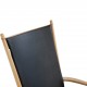 Hans Wegner J16 Gyngestol i bøg, og med sorte læder hynder