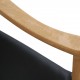 Hans Wegner J16 Gyngestol i bøg, og med sorte læder hynder