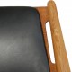 Hans Wegner CH28 Savbukkestol i eg og sort læder