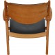 Hans Wegner CH28 Savbukkestol i eg og sort læder