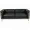 Le Corbusier LC3 2.personers sofa i sort læder