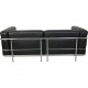 Le Corbusier LC3 2.personers sofa i sort læder