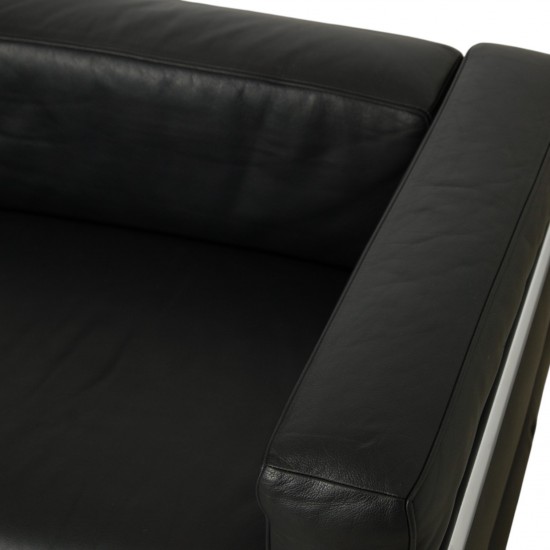 Le Corbusier LC3 2.personers sofa i sort læder