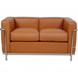 Le Corbusier LC2 2.personers sofa i cognac læder