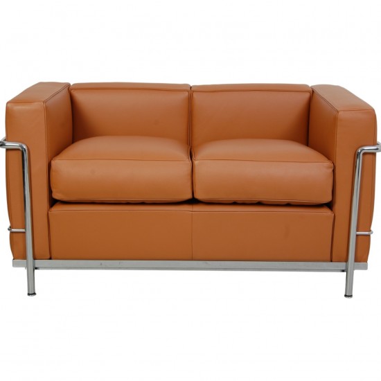 Le Corbusier LC2 2.personers sofa i cognac læder