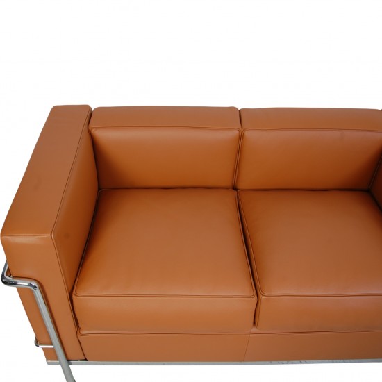 Le Corbusier LC2 2.personers sofa i cognac læder