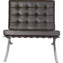 Ludwig Mies van der Rohe Barcelona stol i brunt læder