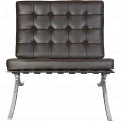 Ludwig Mies van der Rohe Barcelona stol i brunt læder