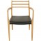 NO Møller NO62 armchair in beech and black leather