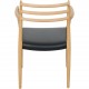 NO Møller NO62 armchair in beech and black leather