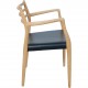 NO Møller NO62 armchair in beech and black leather