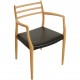 NO Møller NO62 armchair in beech and black leather
