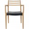 NO Møller NO62 armchair in beech and black leather