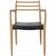 NO Møller NO62 armchair in beech and black leather