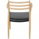 NO Møller NO62 armchair in beech and black leather