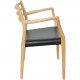 NO Møller NO62 armchair in beech and black leather