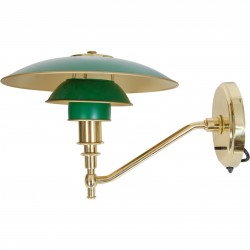 Poul Henningsen PH3/2 Academy wall lamp with green shades