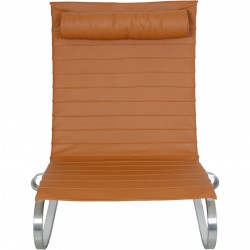 Poul Kjærholm PK20 chair reupholstered in cognac leather